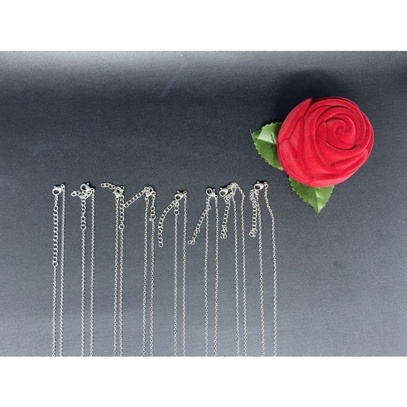 1 Set Kalung Dan Liontin Titanium Kalung Bandul Hati Permata Motif Anti Karat Stainless Steel