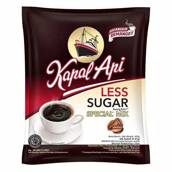 

Kapal api special mix less sugar isi 20 sachet