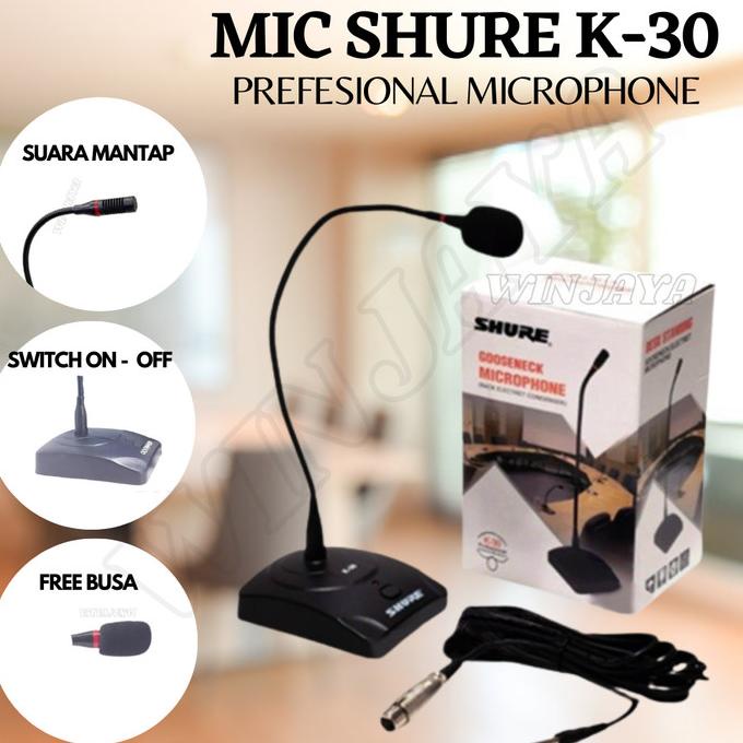 MIC MEJA SHURE MIC PODIUM MICROPHONE MIMBAR SHURE MIC RAPAT