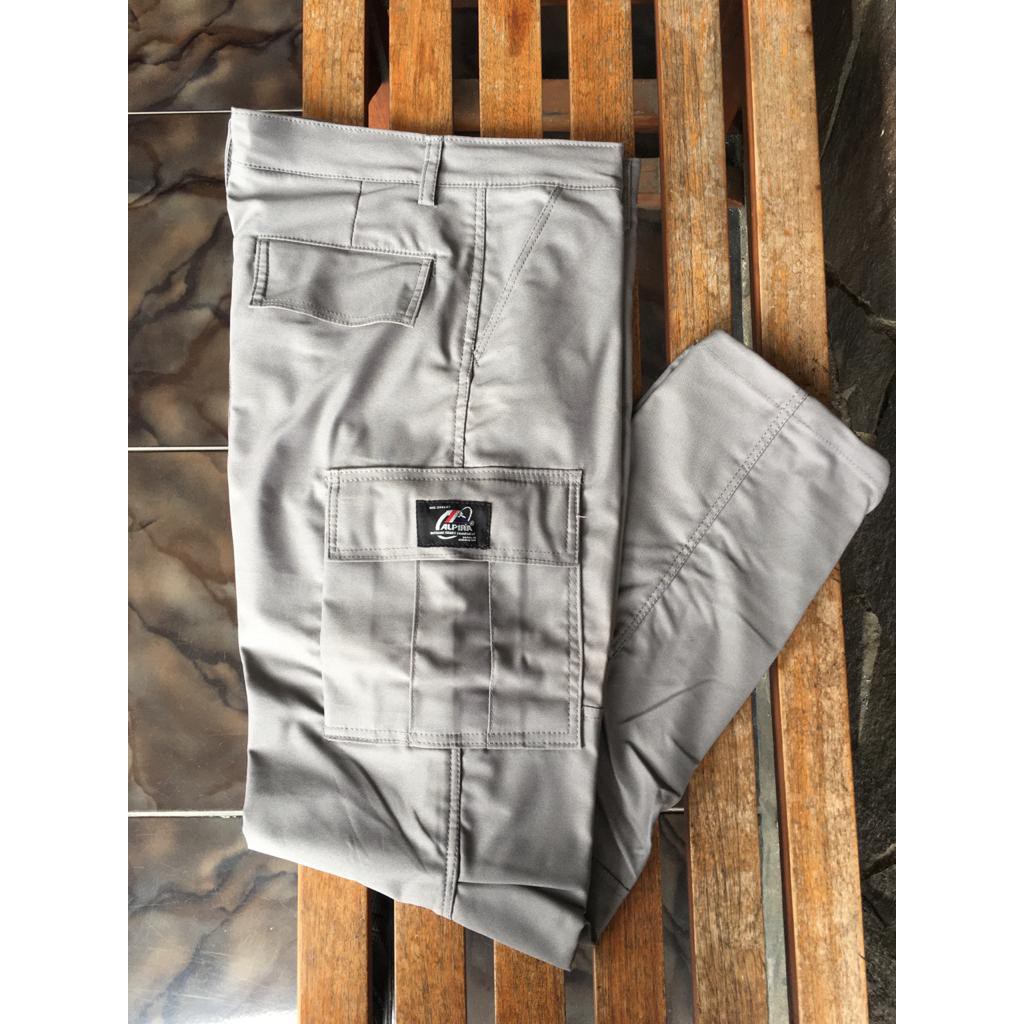 Celana Cargo/Lapangan/PDL Alpina Model Langsung Bahan Twill/Ribstok