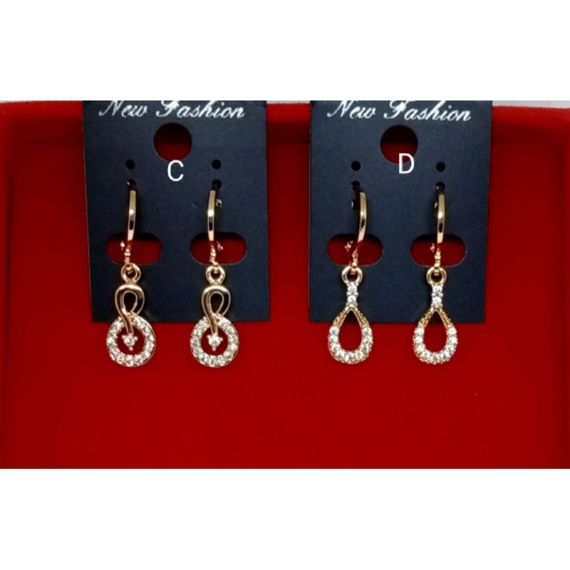 RAC88. Anting xuping wanita lapis emas dgn mata zircon