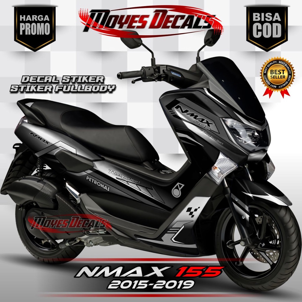 Decal Sticker Fullbody NMAX 155 - Custom Design Petronas Hitam Putih