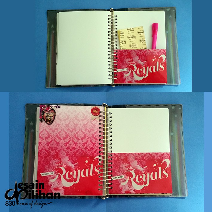 Kantong Depan Binder 2 Ring, 6 Ring, 20 Ring, 26 Ring  Tema Ever After High Glossy Murah