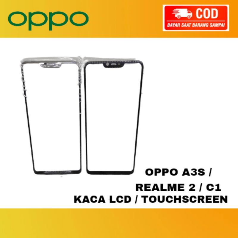 (TERMURAH) Glass Kaca Lcd + Oca Oppo A3S / Realme 2 / C1 A7 Touchscreen TC Ori