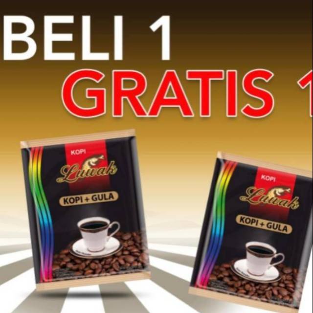 KOPI LUWAK BELI 1 GRATIS 1 / KOPI+GULA 20 SACHET
