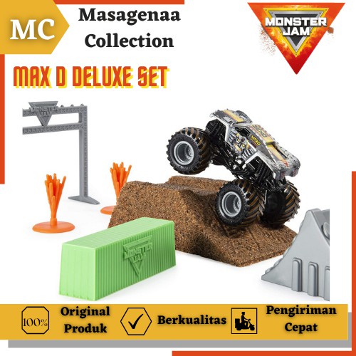 Mainan Lintasan Arena Trek Monster Jam Max D Dirt Kinetic Set Track Monster Trucks Truck Truk Murah