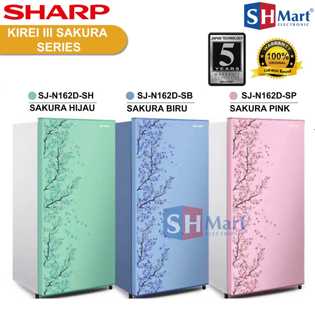 KULKAS SHARP 1 PINTU SJ-N162DS / SJ-N182DS / SJ-N192DS SAKURA SERIES GARANSI RESMI