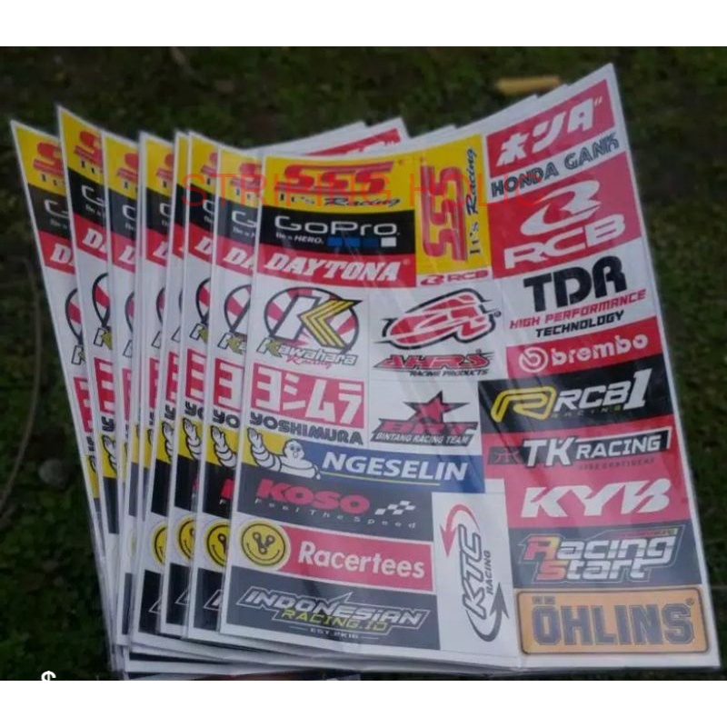 STIKER PACK HONDA GANK, RACERTEES, SSS, RCB, DAYTONA, OHLINS, TDR, BRT, TK racing,