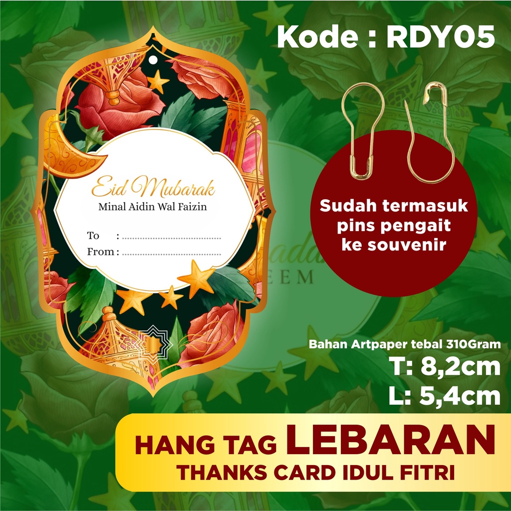Hang tag lebaran / hang tag idul fitri / thanks card lebaran / kartu ucapan lebaran / kartu parcel