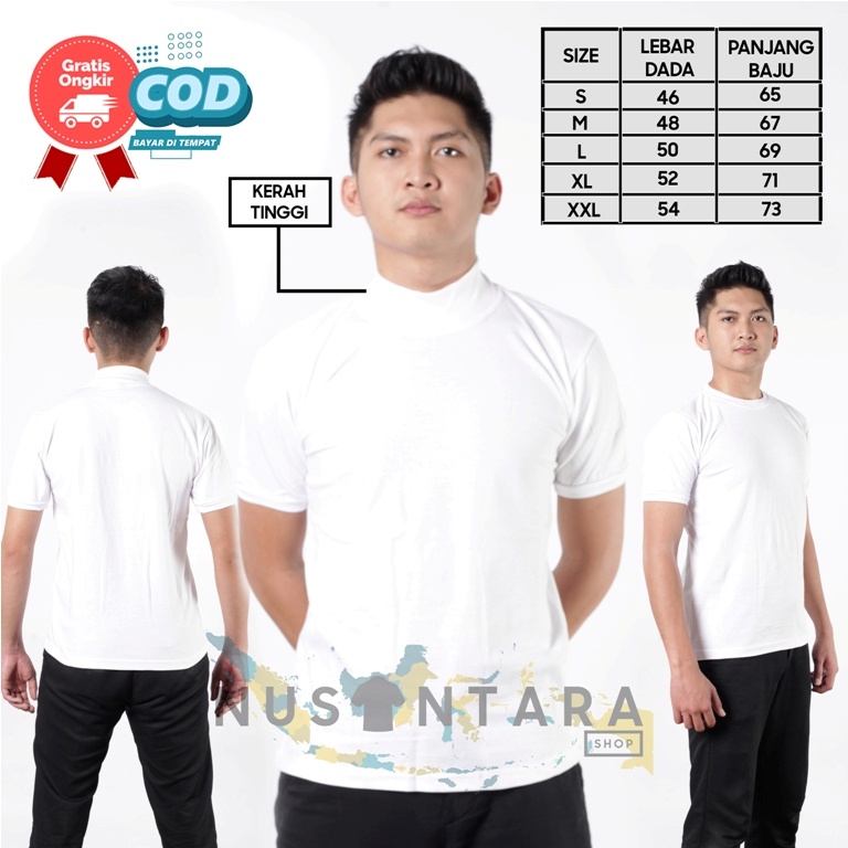 Kaos Polos Navy Putih Security Kaos Satpam Polos  Polisi Terbaru Kerah Tinggi Warna Navy