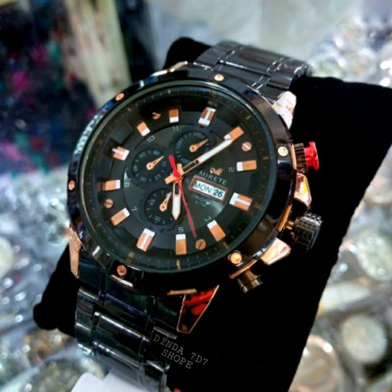 JAM TANGAN PRIA MIRETE STAINLISS STILL FREE BOX ||WATER RESISITANT || JAM TANGA PRIA MODIS SPORTY _COD