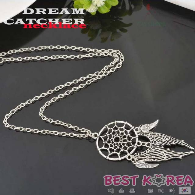 Kalung Etnik Import Korea Dewa Perangkai Mimpi Vintage Dreamcatcher Angel Necklace Women Chain Alloy