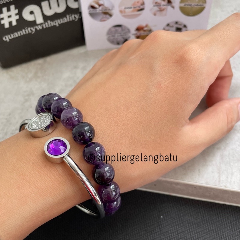 GELANG Fluorite DARK PURPLE florite UNGU 10MM