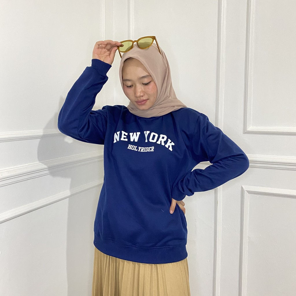 NEW YORK HOLYRIDER SWEATER  II SWEATER NY CRAWNECK PRIA DAN WANITA II 11 WARNA