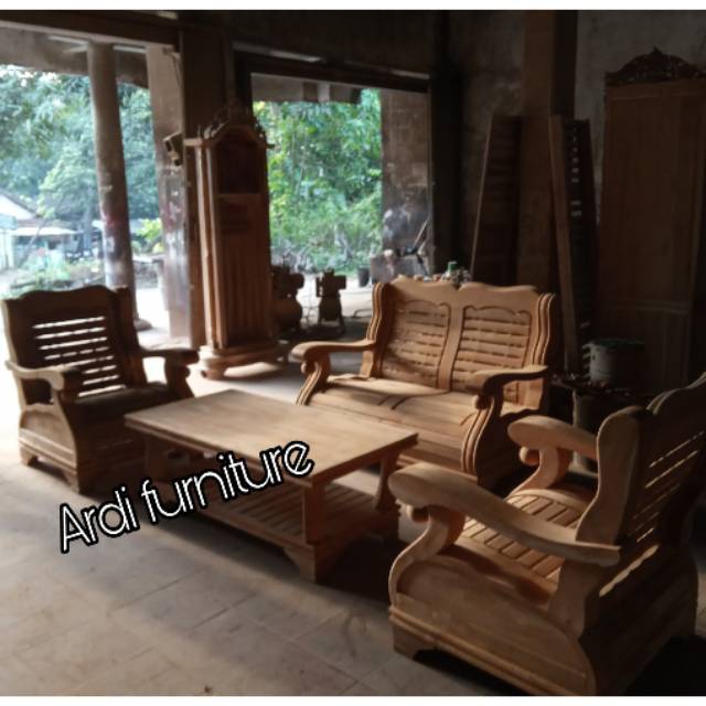 Meja kursi tamu kayu jati kursi gajah ukiran jepara