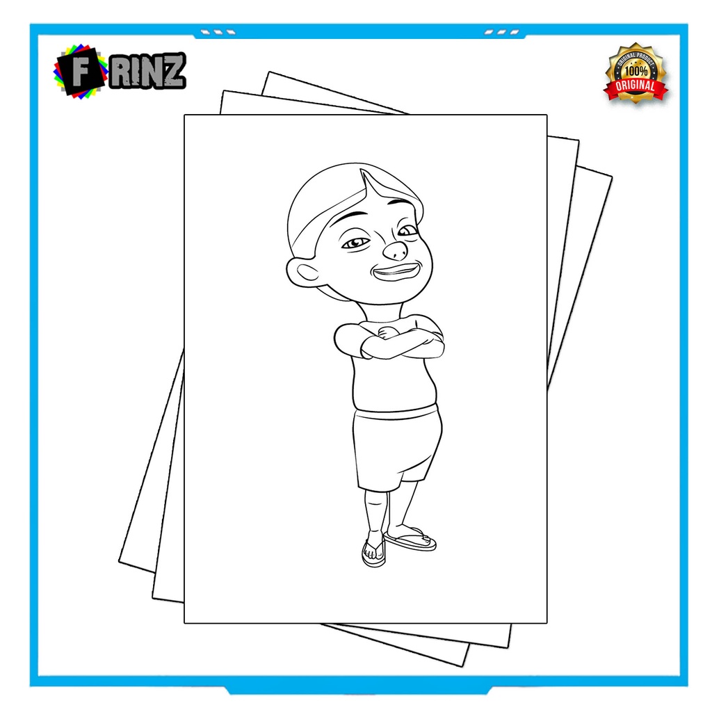 Gambar Sketsa Mewarnai ~ 07 . Upin Ipin Part 1 / Seketsa Lukis / Drawing Sketch / Menggambar-10