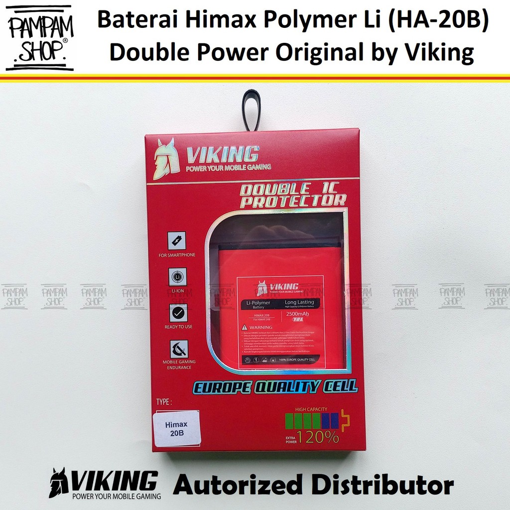 Baterai VIKING Double Power Original Himax Polymer Li HA-20B HA20B HA 20B Batre Batrai Battery Ori