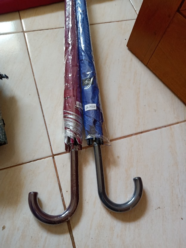 Jktumbrella / Payung Tongkat Polos / Gagang Warna / Sablon Promosi / Grc - 75008