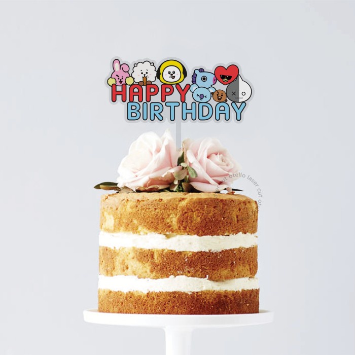 Cake Topper BTS BT21 Caketopper Print Akrilik Hiasan Kue Ultah Anak - 10 cm