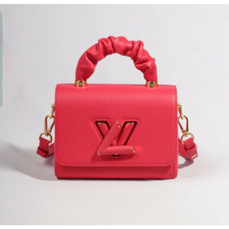 LV TWIST PM CRUNCHIE TOP HANDLE PINK LEATHER