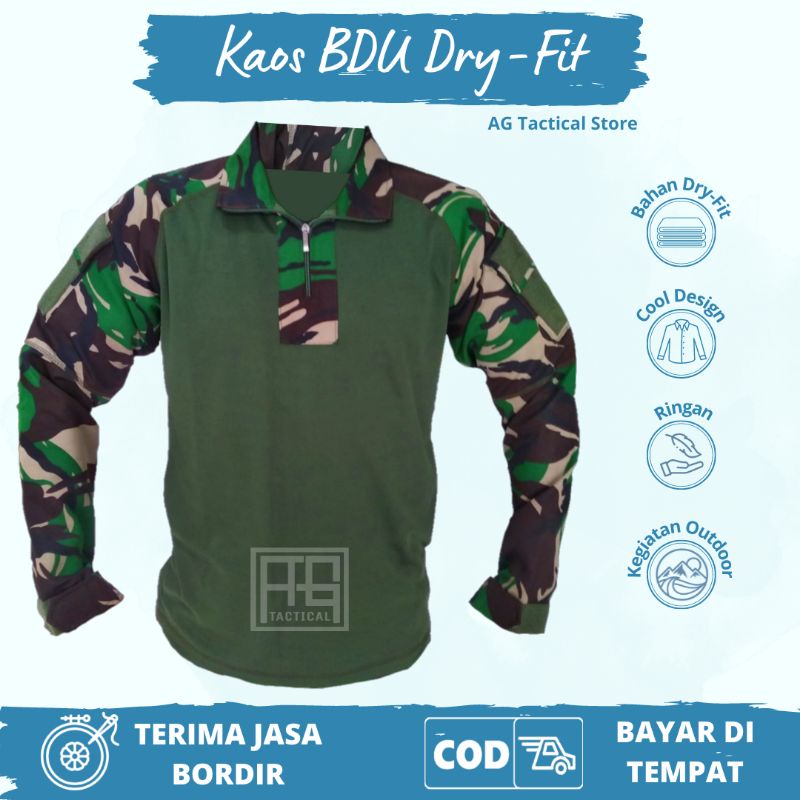 Kaos BDU  Drifit Tactical Jersey Dryfit Kombinasi Loreng Terlaris