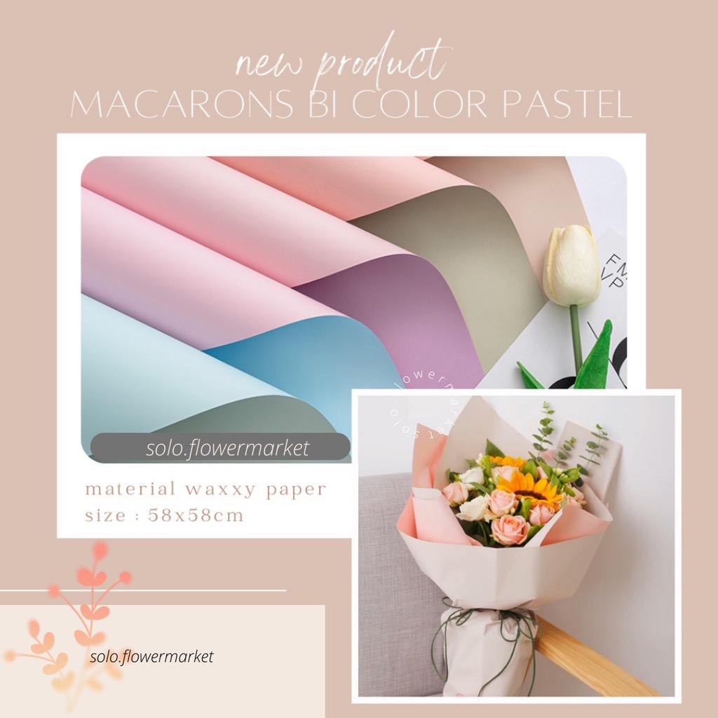 

MACARONS BI COLOR PASTEL FLOWER WRAPPING CELLOPHANE 2 TONE DUA WARNA KERTAS BUKET BUNGA FLORAL WRAPPING BUKET CRAFT PAPER GIFT PAPER KERTAS BUNGA FLORIST WATERPROOF PAPER NON WOVEN PAPER PASTEL PAPER BUKET WISUDA MONEY BOUQUET KERTAS MOTIF WARNA TERMURAH
