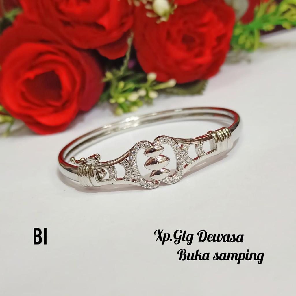 Gelang Bangkok TITANIUM dewasa variasi motif simple Gold,tidak karat COD