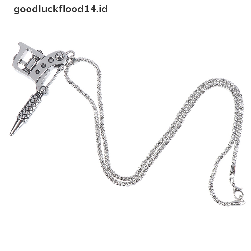 [OOID] Mini Tattoo Machine Tool Pendant Necklace Punk Vintage Tattoo Key Holder ID