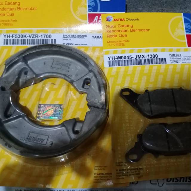 paket kampas rem depan &amp; belakang for Xeon/rc/soul GT 115/Soul/Mio J/Vega ZR