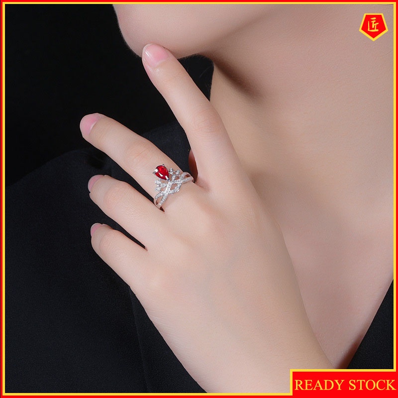 [Ready Stock]Luxury Colored Gems Diamond Ring