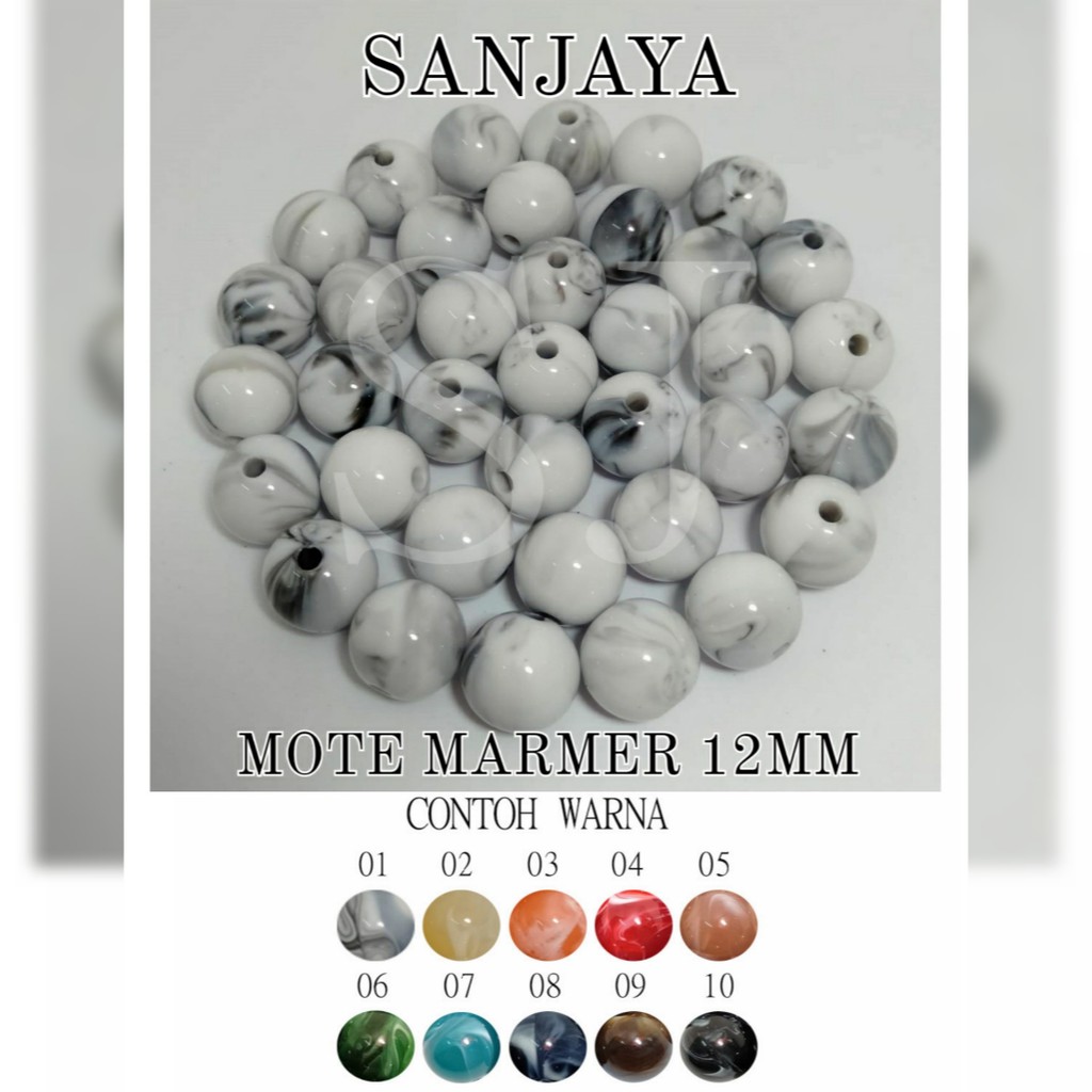 MOTE MARMER / MANIK MOTIF MARMER / MANIK CORAK MARMER BULAT / MANIK MARMER BULAT / MOTE MARMER 12MM