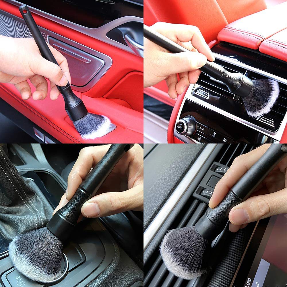 High Quality Microfiber Long Handle Car Detailing Cleaning Brushes / Automobile Ultra-Soft Interior Brush / Car Dash Duster Air Conditioner Vent Wash Brushes for Car