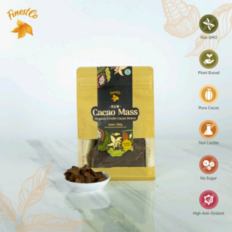 

Cocoa Mass 200gr / Finestco Pasta Cacao Blok Pure 100% Cacao Mass