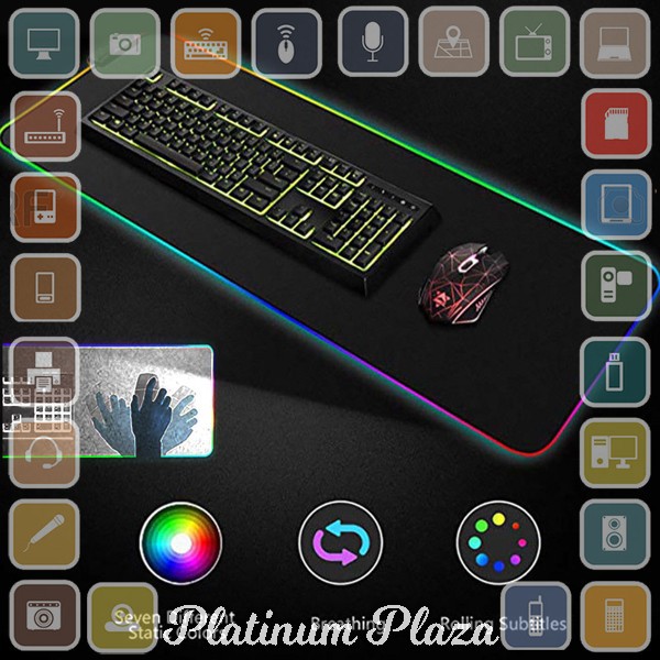 MONTIAN Glowing LED High Precision Gaming Mouse Pad RGB 300 x 780 `27HPT0- Black