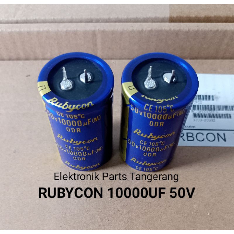 (1 BUAH) KAPASITOR ELCO 10000UF 50V RUBYCON CAPACITOR ELCO 10000 UF 50V ELCO 50VOLT 10000UF