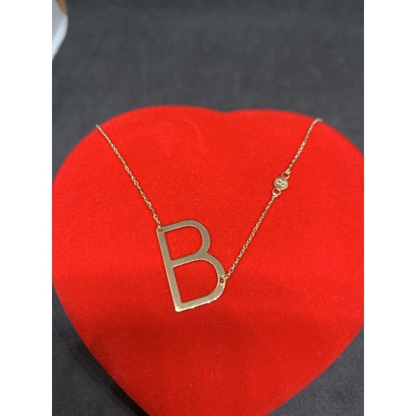 Kalung emas asli kadar 700 cardelano huruf B