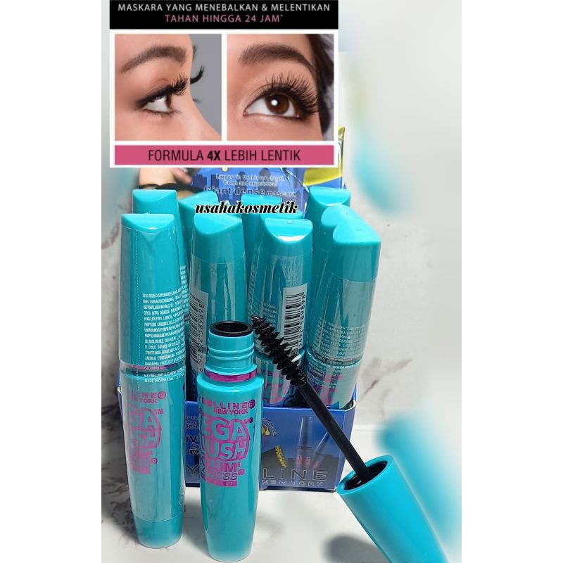 PROMO 1BOX SEGEL MASCARA MAYBELLINE HITAM WATERPROOF ALL VARIANT RANDOM COVER