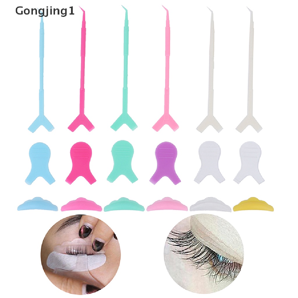 Gongjing1 Set Perming / Pelentik Bulu Mata Bentuk Y Bahan Silikon