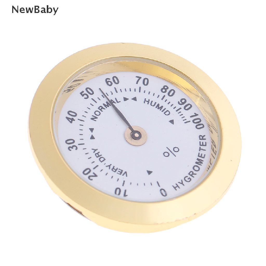 NewBaby 37mm round gold cigar smoking measure hygrometer humidity moisturizing ID