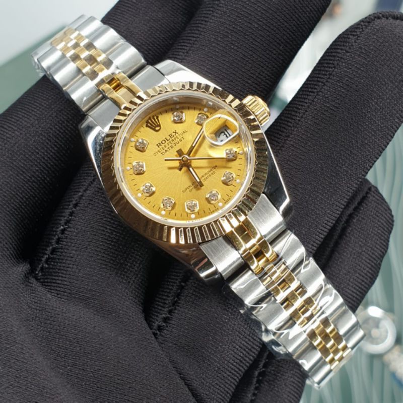 Jam Tangan Wanita Merk Rolex Combi Gold Automatic