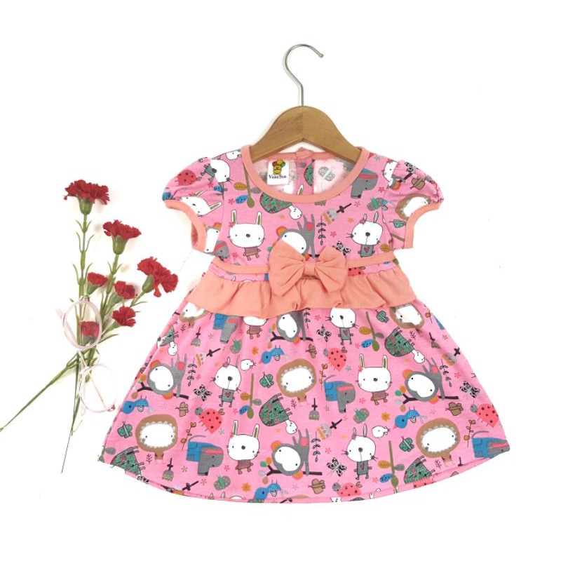 DRESS FASHION ANAK PEREMPUAN 1-2TAHUN KARAKTER FASHION CUTE