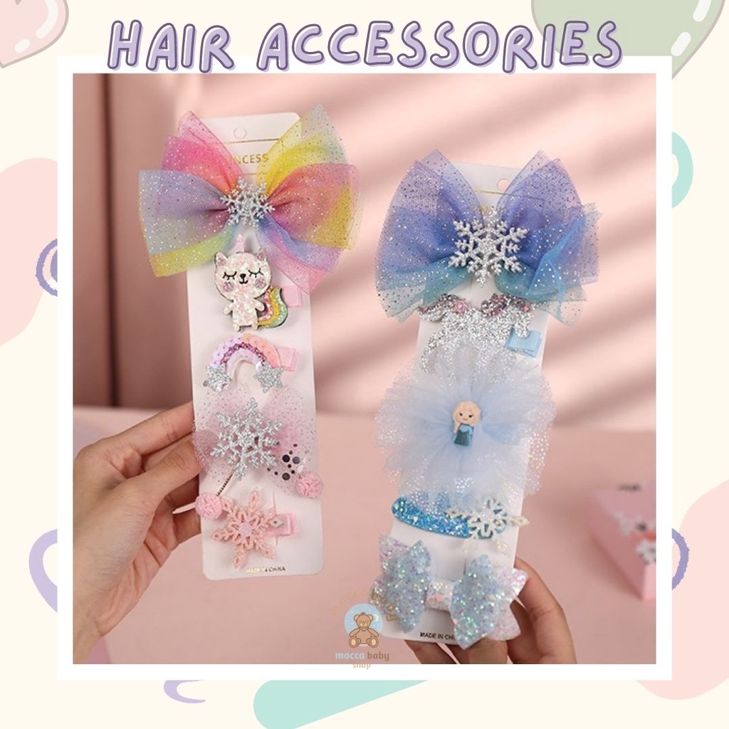 MBSS - JEPIT LALA LAND Jepit Rambut/ Putri Hiasan Kepala/Gadis Hiasan Kepala Set (5pcs)