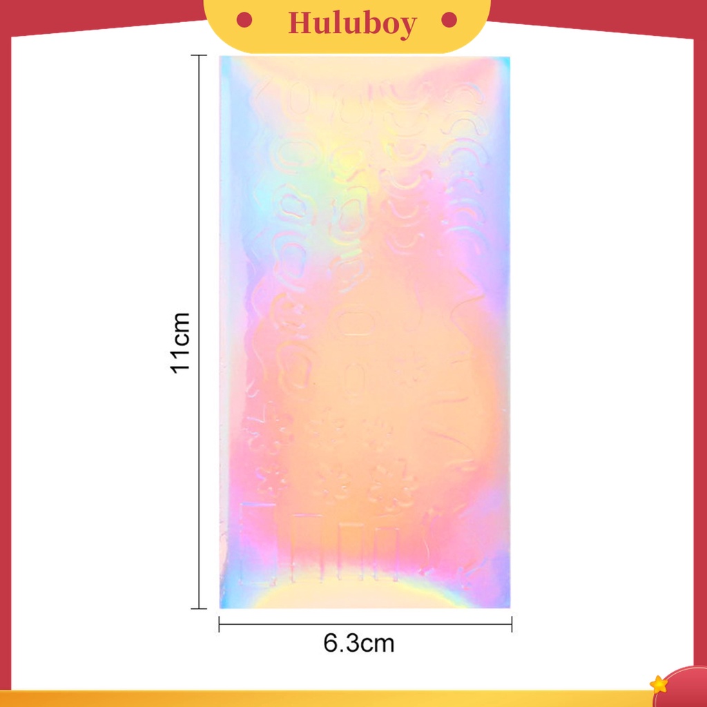 Huluboy Huluboy♡ 16pcs / Set Stiker Kuku Motif Aurora Warna-Warni Untuk Manicure / Nail Art Wanita