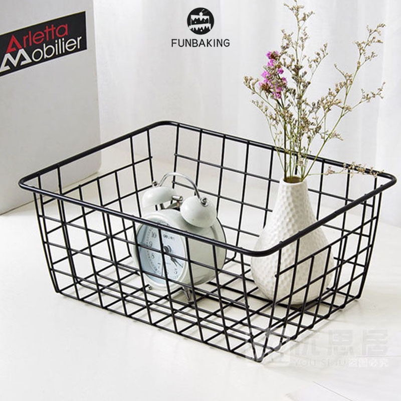 Fun Baking Miso BESAR 37x26x17 Keranjang Besi Serbaguna Tempat Baju dan Peralatan Keranjang Jumbo