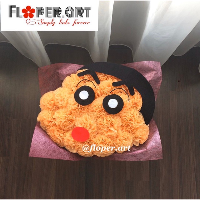 

Character bouquet paper flower, bunga kertas karakter murah unik lucu model sinchan - LARGE