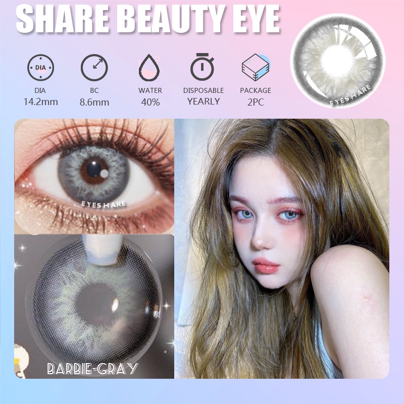 [✅COD] BARBIE SERIES Lensa Kontak Berwarna Alami Misterius / Lensa Kontak Warna Alami Grey Softlens Mata Normal Nicelook Soflens Cokelat Minus 0.00 Soflen Model Terbaru 2023