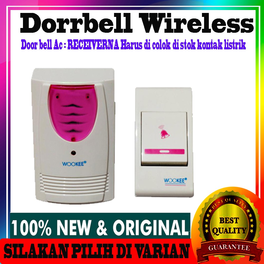 (GRATIS Baterai ) Wireless Doorbell Wireless / Bel Pintu Rumah Tanpa Kabel Door Bell Wireless AC DC