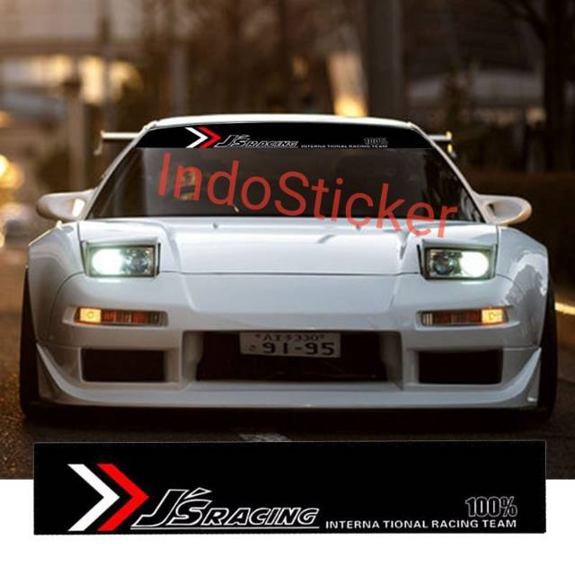Cutting sticker mobil Honda stiker kaca depan js racing