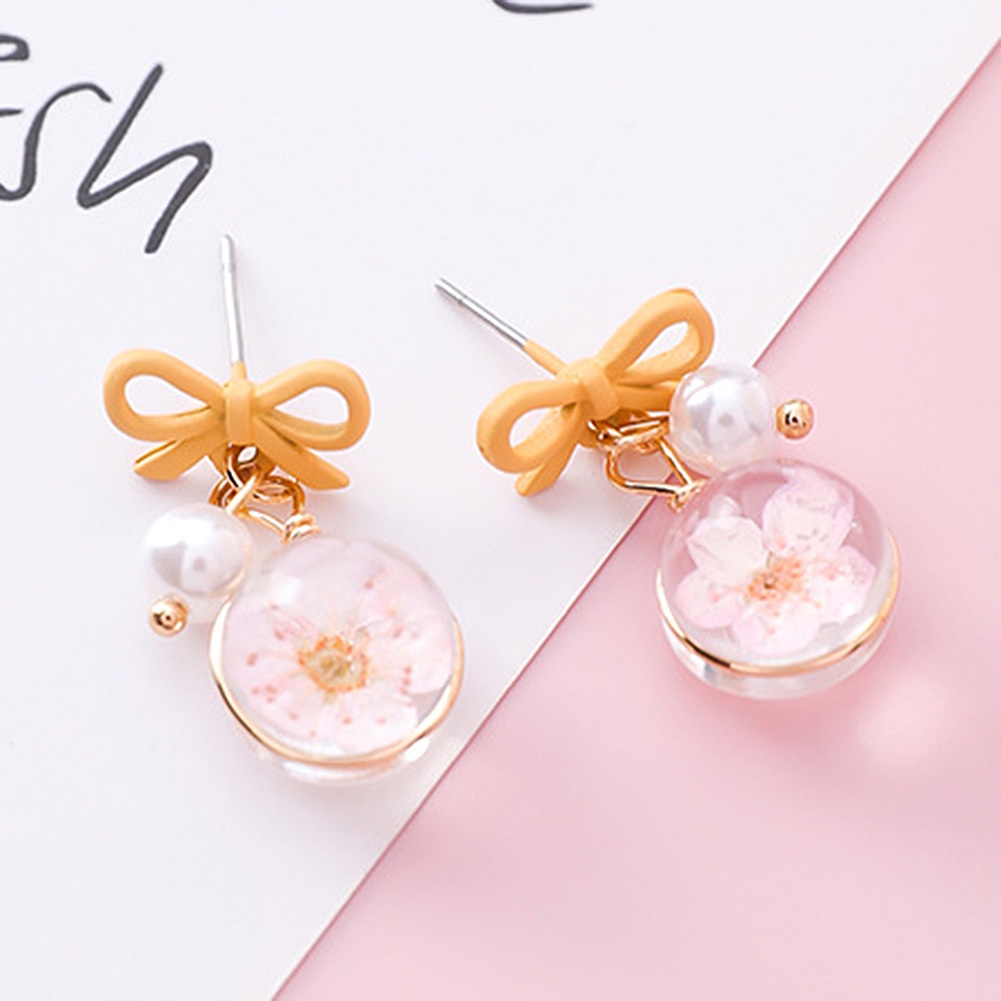 Hu Hu Hu Hu Hu Alat Bantu Pasang Kacamata♡ Anting Tusuk Gantung Wanita Desain Bunga Sakurabola Kacapita Untuk Hadiah