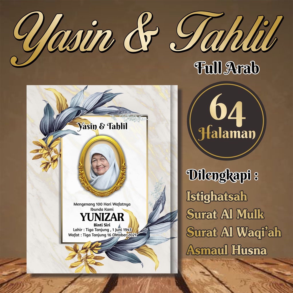 Buku Yasin & Tahlil Custom | Gratis Desain & Cetak Foto